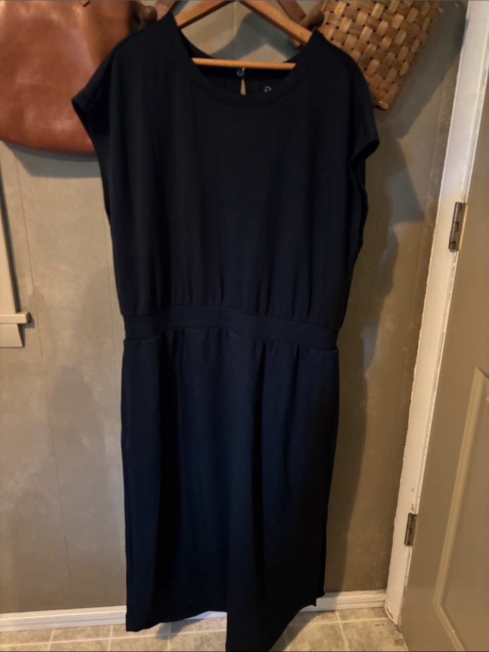 Lou & Grey Black Midi Dress with Waistband